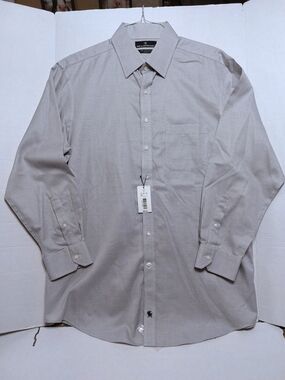 Hart Schaffner Marx Light Gray Micro-Pattern Dress Shirt